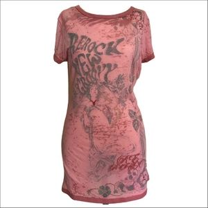 Rerock New Groovy Beaded Crystal Tee Shirt